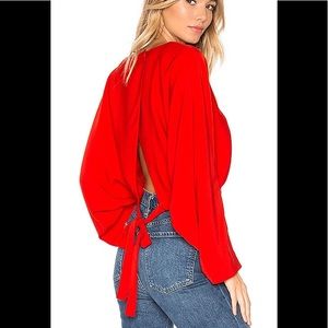 NWT Superdown Liliana Open Back Top in red, size small